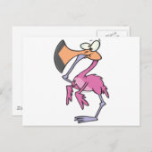 grappig roze flamingo met mond-en-klauwzeer briefkaart (Voorkant / Achterkant)