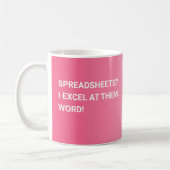 Grappig roze gradiënt spreadsheet koffiemok (Links)