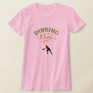 Grappig Roze Groen Sinaasappel Dinking Diva Pickle T-shirt