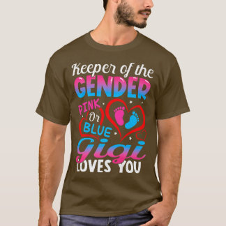 Grappig roze of blauw Gigi houdt van je sekse en o T-shirt