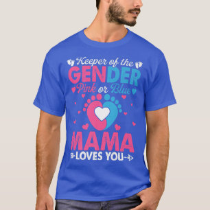 Grappig roze of blauw mama houdt van je geslacht. t-shirt