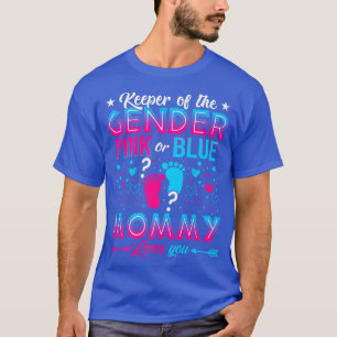 Grappig roze of blauw mammie houdt van je geslacht t-shirt