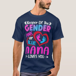 Grappig roze of blauw Nana houdt van je gender ont T-shirt