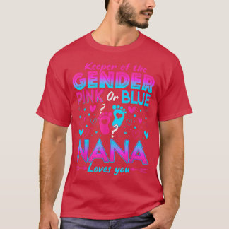 Grappig roze of blauw Nana houdt van je gender ont T-shirt
