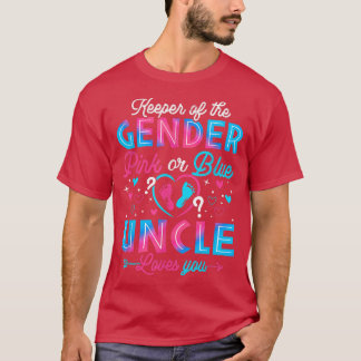 Grappig roze of blauw oom houdt van je geslacht. t-shirt