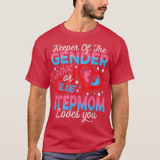 Grappig roze of blauw Stepmam houdt van je sekse T-shirt