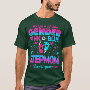 Grappig roze of blauw Stepmam houdt van je sekse T-shirt