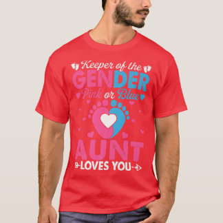 Grappig roze of blauw tante houdt van je geslacht t-shirt