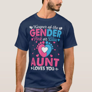 Grappig roze of blauw tante houdt van je geslacht t-shirt