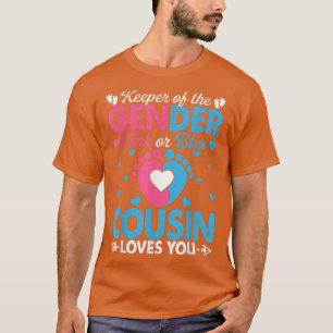 Grappig roze of blauwe neef houdt van je geslacht. t-shirt