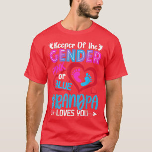 Grappig roze of blauwe opa houdt van je sekse t-shirt