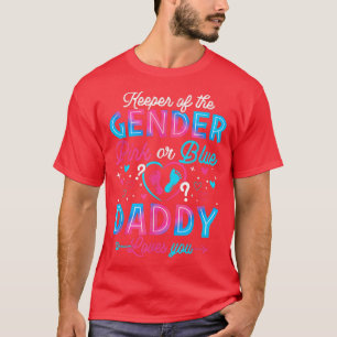 Grappig roze of blauwe papa houdt van je geslacht. t-shirt