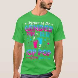 Grappig roze of blauwe Pop Pop houdt van je geslac T-shirt