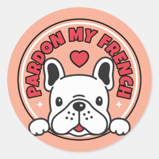 Grappig Roze Pardon Mijn Franse Bulldog Frenchie Ronde Sticker