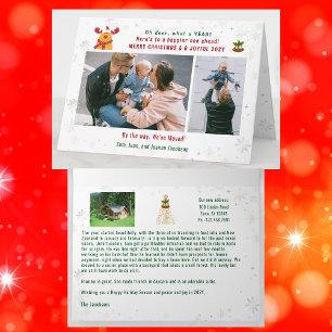 Grappig Rudolph Oh Deer We hebben 3 foto's collage Kaart