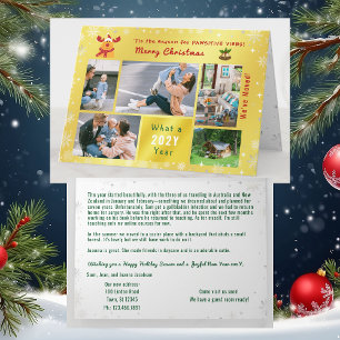 Grappig Rudolph We hebben 5 foto's Elegant Golden  Feestdagen Kaart