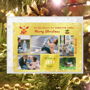 Grappig Rudolph We hebben 5 foto's Elegant Golden  Feestdagenkaart