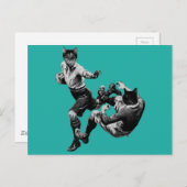 grappig  rugby die katten speelt briefkaart (Voorkant / Achterkant)