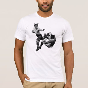 grappig rugby die katten speelt t-shirt