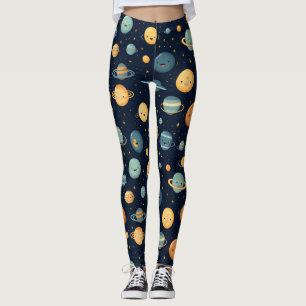 Grappig ruimtepatroon leggings
