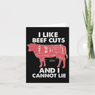 Grappig Rundvlees Snijdt Grafiek I BBQ Slager Kaart