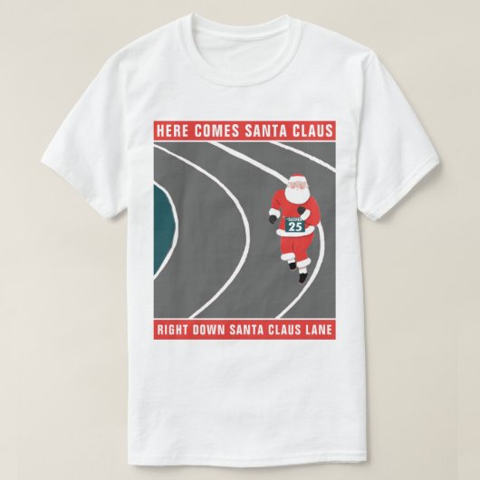 Grappig Runner Racing Kerstmis T-shirt (Design voorkant)