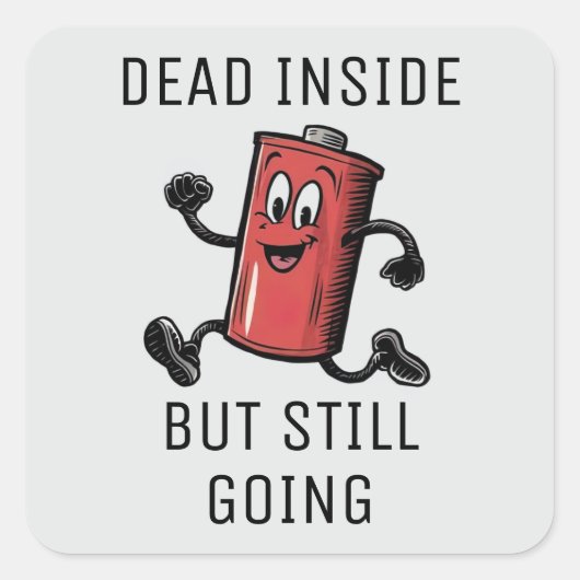 Grappig Running Battery Sticker Set (Voorkant)