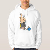 Grappig Sad Bowler-personage met bowlingbal Hoodie (Voorkant)