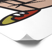 Grappig Sad Bowler-personage met bowlingbal Poster (Hoek)