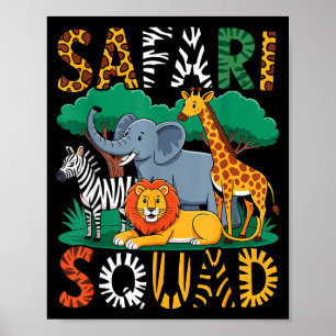 Grappig safari-kostuum voor kinderen mannen vrouwe poster