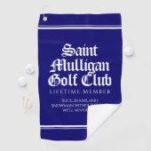 Grappig Saint Mulligan Golf Club Levenslang Lid Golfhanddoek (Insitu)