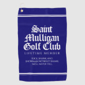 Grappig Saint Mulligan Golf Club Levenslang Lid Golfhanddoek (Voorkant)