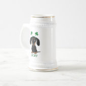 Grappig Saint Patrick's Day Hond Shamrocks Custom Bierpul (Voorkant links)