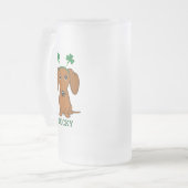 Grappig Saint Patrick's Day Hond Shamrocks Custom Matglas Bierpul (Voorkant links)