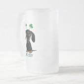Grappig Saint Patrick's Day Hond Shamrocks Custom Matglas Bierpul (Voorkant links)