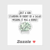 Grappig salad, geen dieet dat alleen maar een meis sticker (Vel)