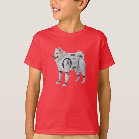 Grappig Samoyed Robot Kinder T-Shirt (Voorkant)