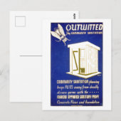 Grappig "Sanitary Privy" Outhouse Briefkaart (Voorkant / Achterkant)