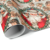 Grappig  Santa Claus Patroon Wrapping Papier (Rol Hoek)