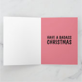 GRAPPIG SANTA MOTORCYLE KERST KAART (Binnen)