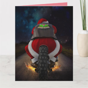 GRAPPIG SANTA MOTORCYLE KERST KAART