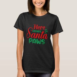 Grappig Santa Paws shirt voor kerstfeest