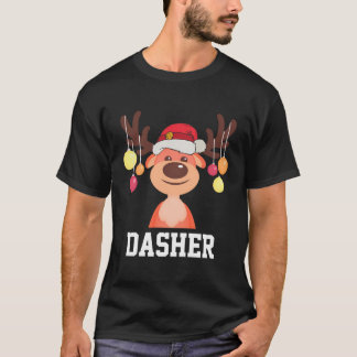 Grappig Santa Rendier Dasher Kerstgroep Costum T-shirt