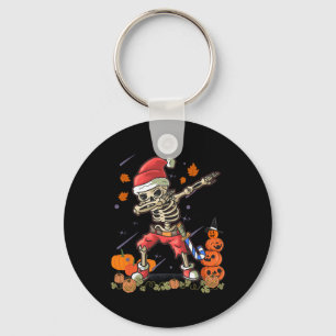 Grappig Santa Skeleton Dabbing Halloween Kostuum F Sleutelhanger