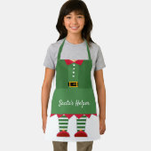 Grappig Santa's Helper Elf Groen Rood Kerstmis Schort (Insitu)