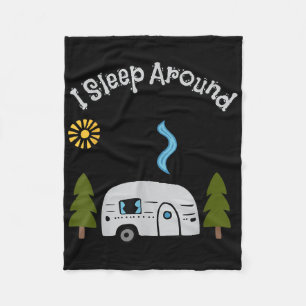 Grappig Sarcasme Ik Slaap Rond Rv-Camping Buiten Fleece Deken