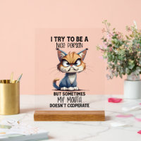 Grappig sarcasme kat leuk persoon woord kunst