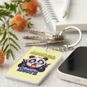 Grappig sarcasme woord art panda beer sleutelhanger