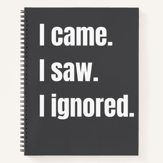 Grappig sarcastisch citaat dat ik kwam zag dat ik notitieboek (Voorkant)