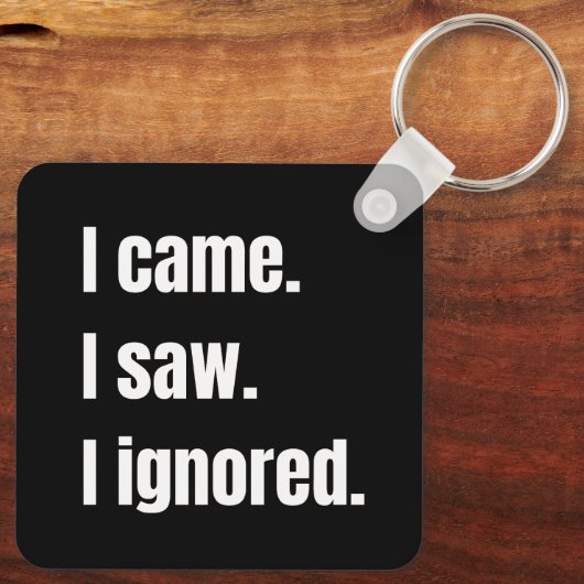 Grappig sarcastisch citaat dat ik kwam zag dat ik  sleutelhanger (Achterkant)
